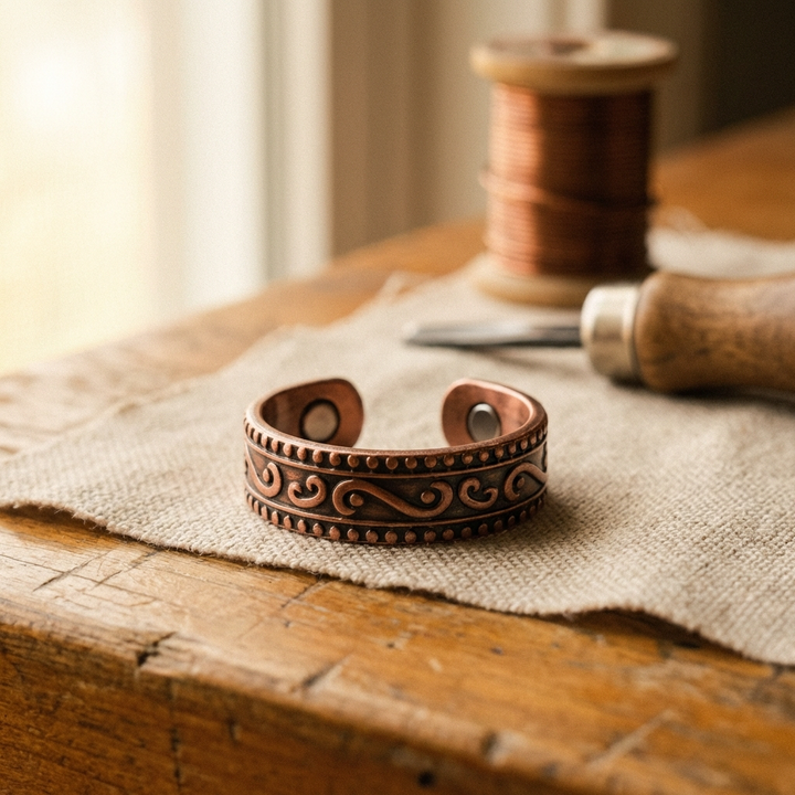 Anello in Rame con Felce di Vera