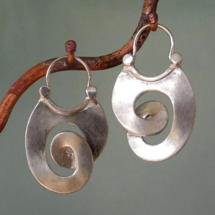 Orecchini a spirale color argento vintage