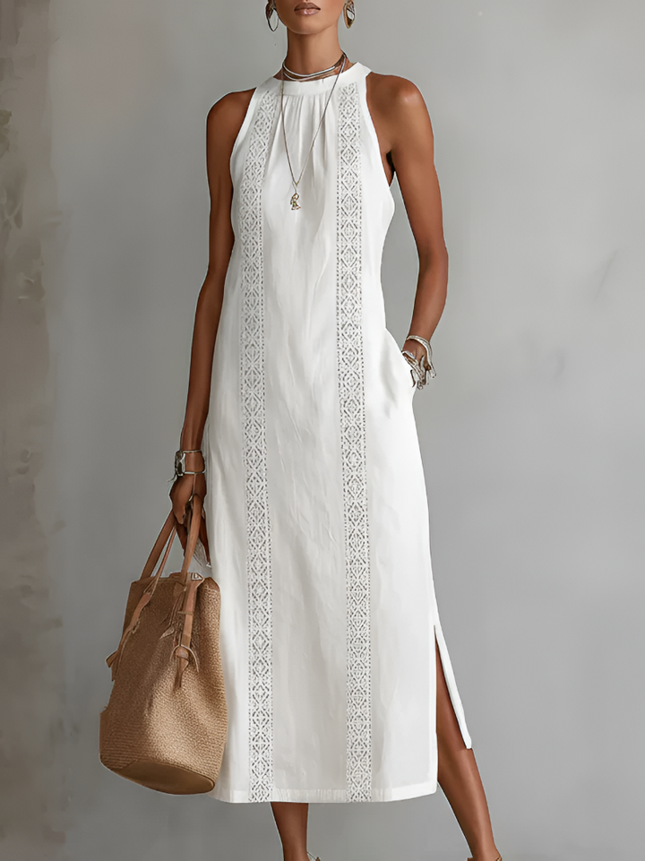 JIMENA | Abito Midi con Texture di Lino