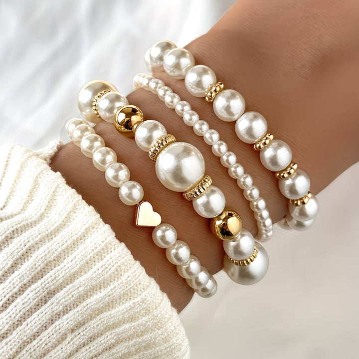 Set di bracciali a perle da 4