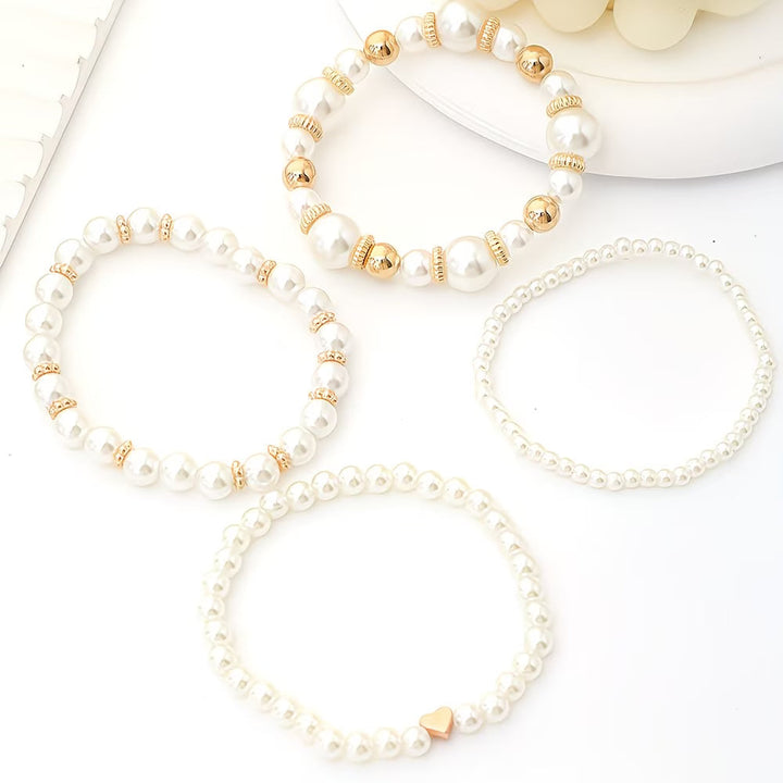 Set di bracciali a perle da 4