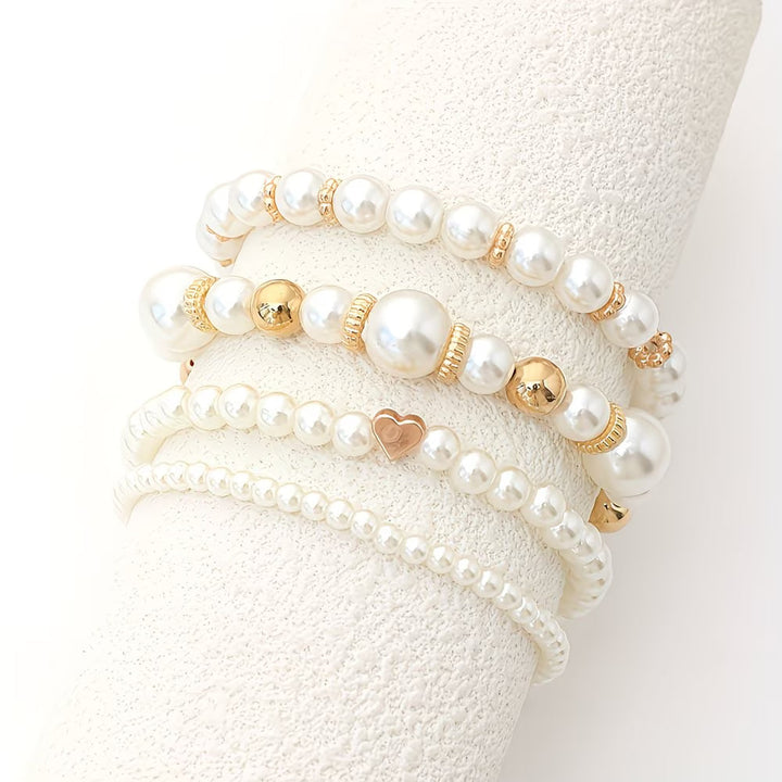 Set di bracciali a perle da 4