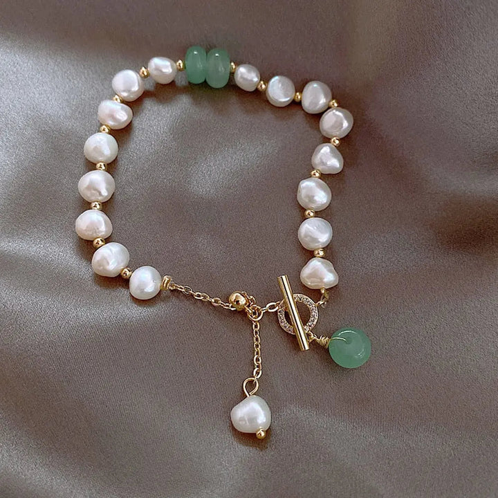 Bracciale in Acqua Dolce con Perle e Giada