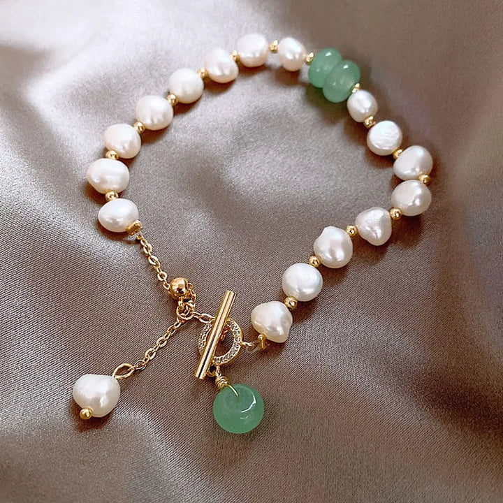 Bracciale in Acqua Dolce con Perle e Giada