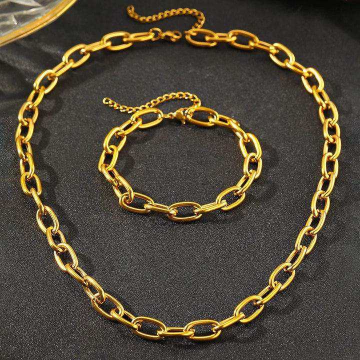 Set Collana e Bracciale a Clip Semplice