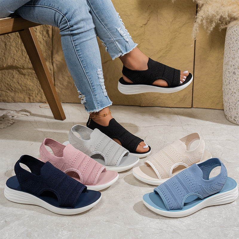 Zina | Sandali con platform, in tessuto traspirante per donna