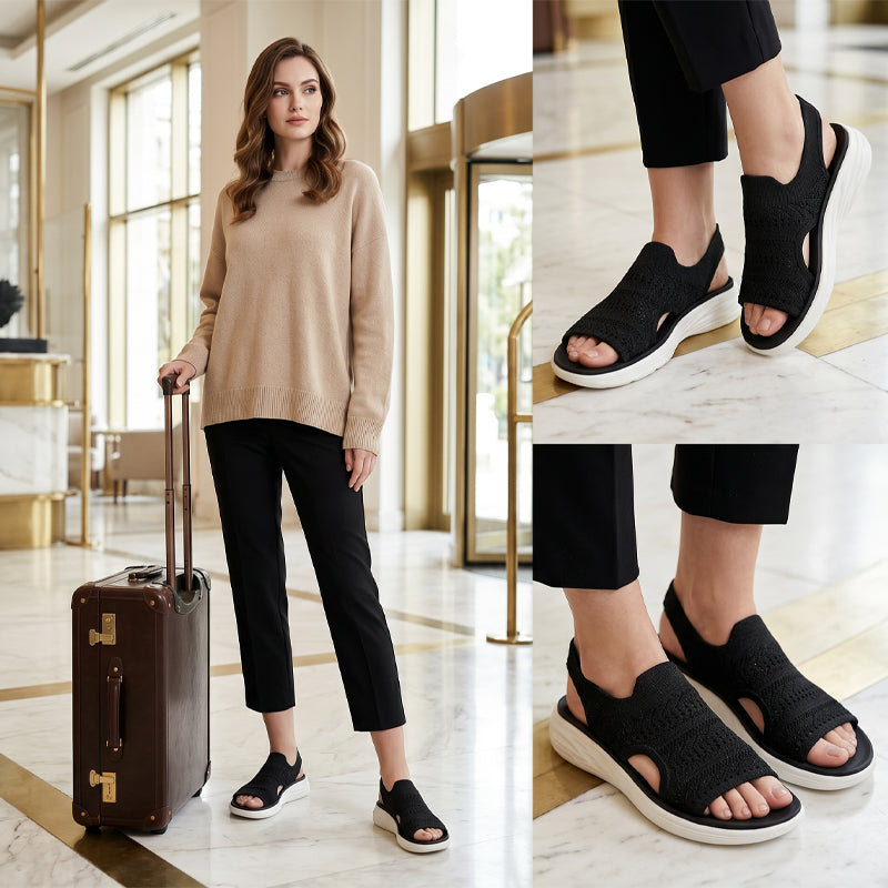 Zina | Sandali con platform, in tessuto traspirante per donna