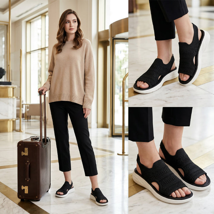 Zina | Sandali con platform, in tessuto traspirante per donna