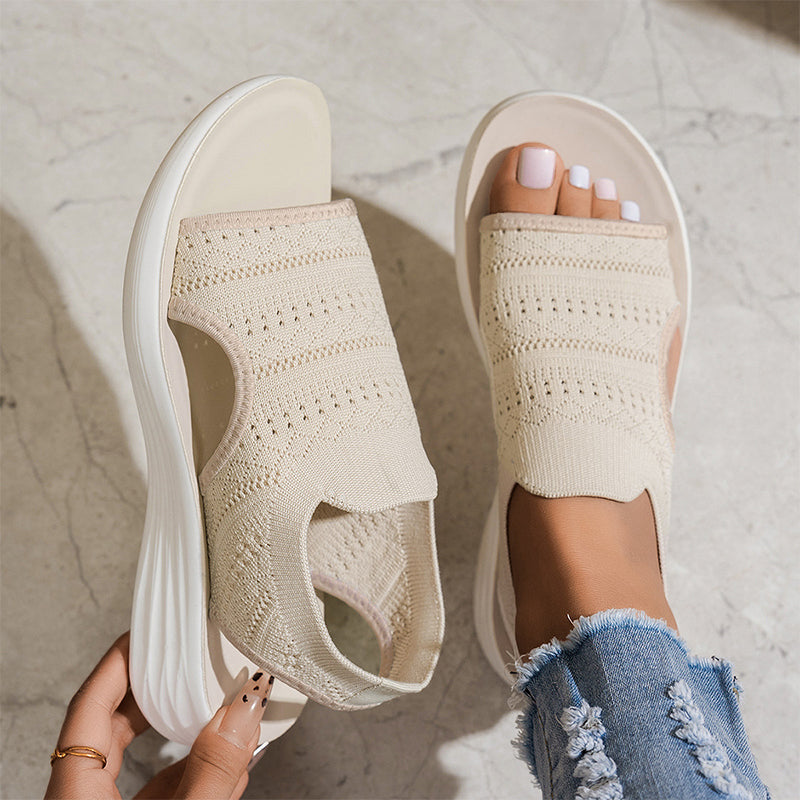 Zina | Sandali con platform, in tessuto traspirante per donna