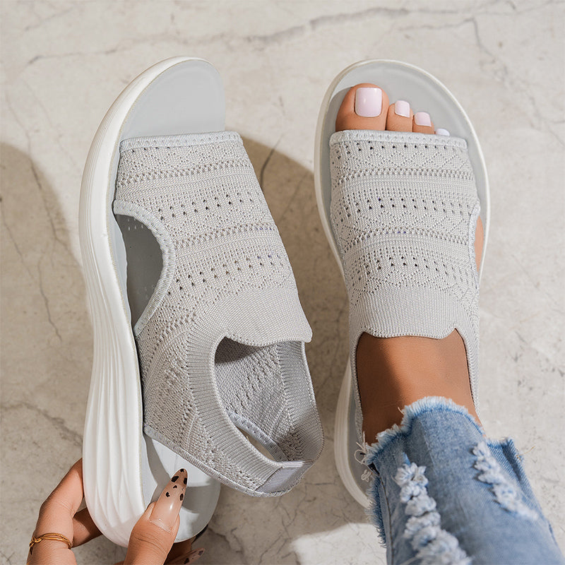Zina | Sandali con platform, in tessuto traspirante per donna