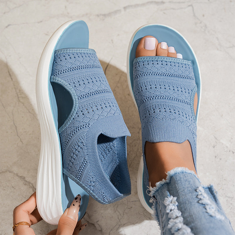 Zina | Sandali con platform, in tessuto traspirante per donna