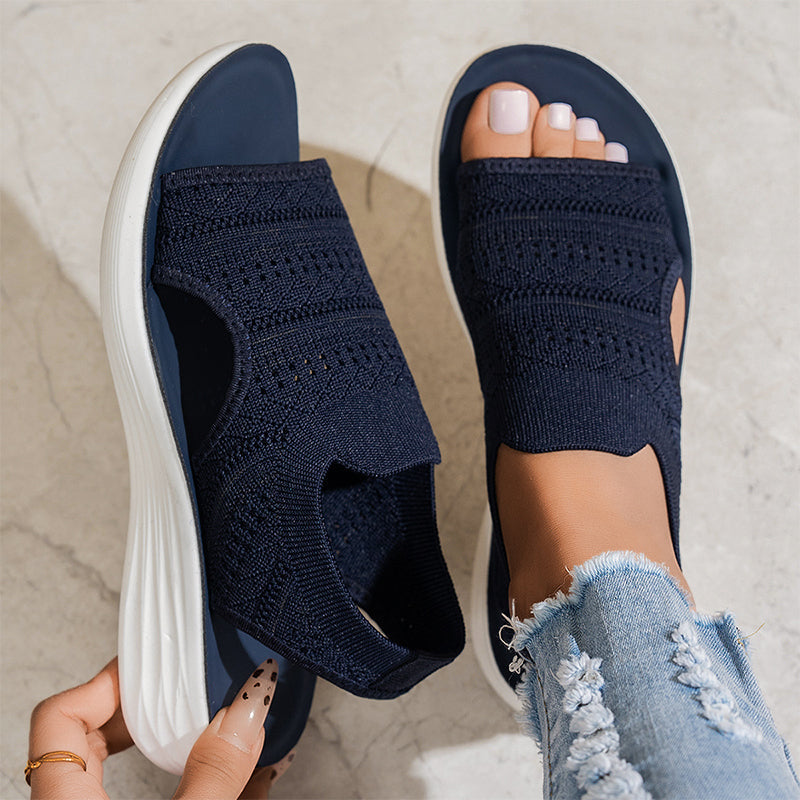 Zina | Sandali con platform, in tessuto traspirante per donna