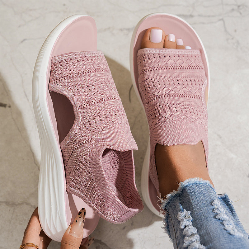Zina | Sandali con platform, in tessuto traspirante per donna