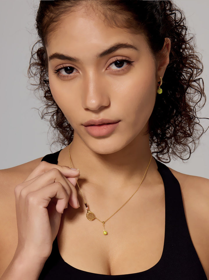 Collana Pendenti con Charm a Forma di Racchetta da Tennis