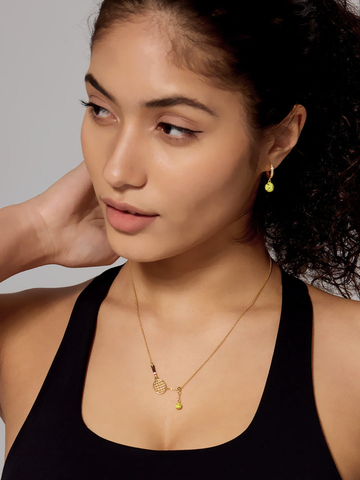 Collana Pendenti con Charm a Forma di Racchetta da Tennis