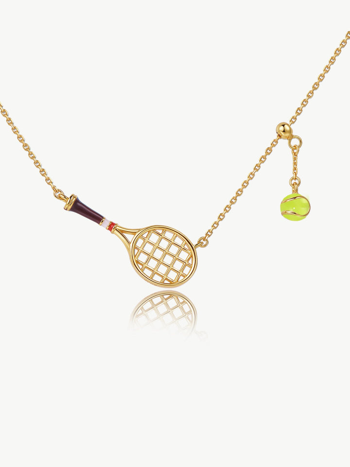 Collana Pendenti con Charm a Forma di Racchetta da Tennis