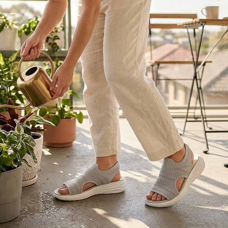 Zina | Sandali con platform, in tessuto traspirante per donna