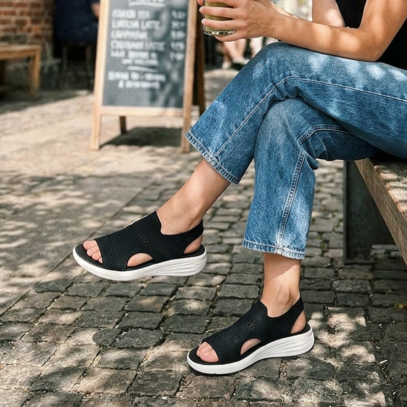Zina | Sandali con platform, in tessuto traspirante per donna